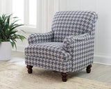 Accent Chair - Glenn Recessed Arms Accent Chair Blue