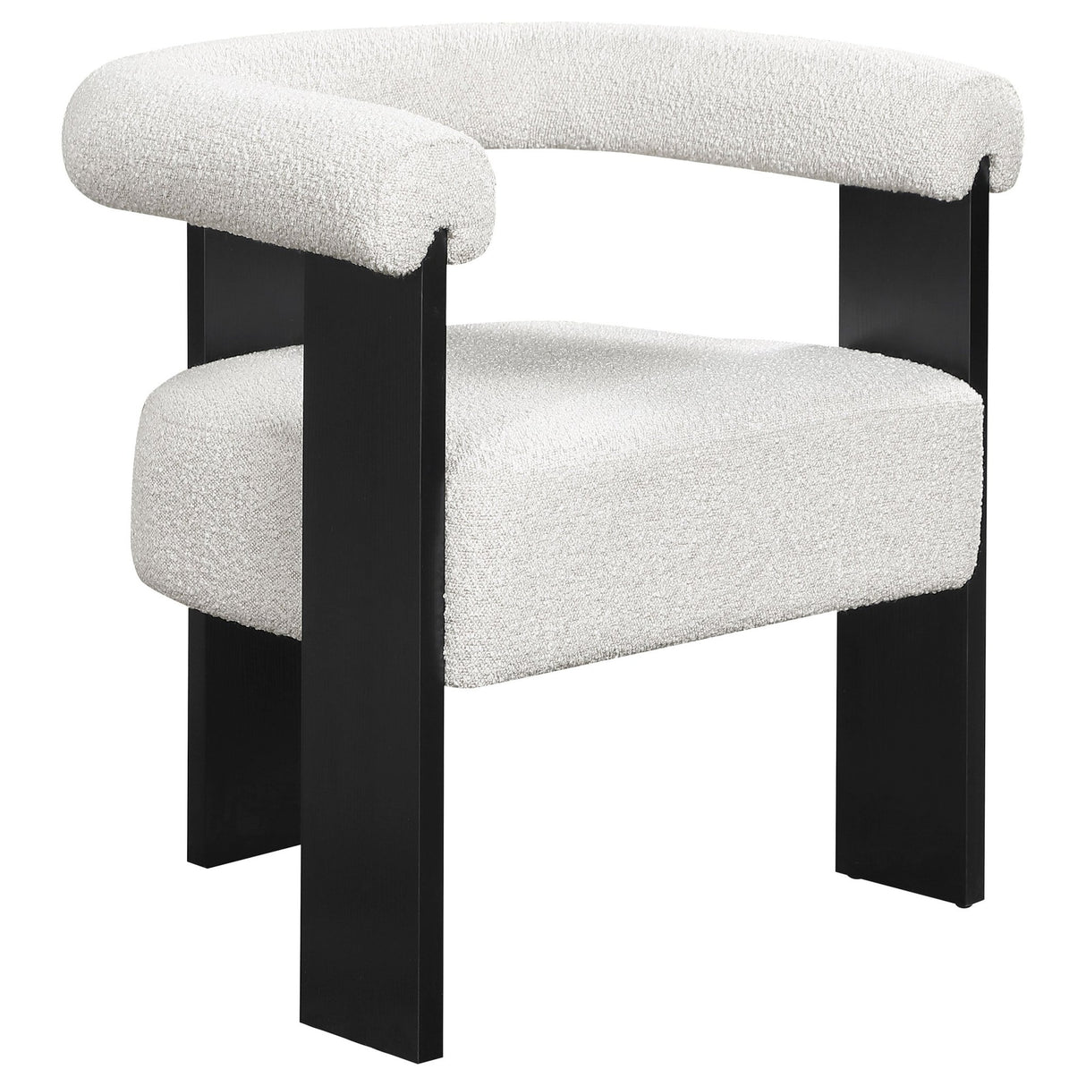 Accent Chair - Ramona Boucle Upholstered Accent Side Chair Cream and Black