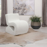 Accent Chair - Ronea Boucle Upholstered Armless Curved Accent Chair Cream