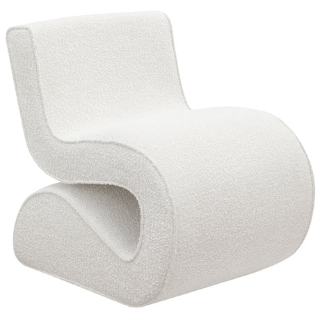 Accent Chair - Ronea Boucle Upholstered Armless Curved Accent Chair Cream