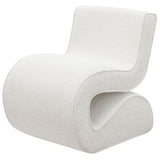 Accent Chair - Ronea Boucle Upholstered Armless Curved Accent Chair Cream