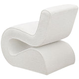 Accent Chair - Ronea Boucle Upholstered Armless Curved Accent Chair Cream