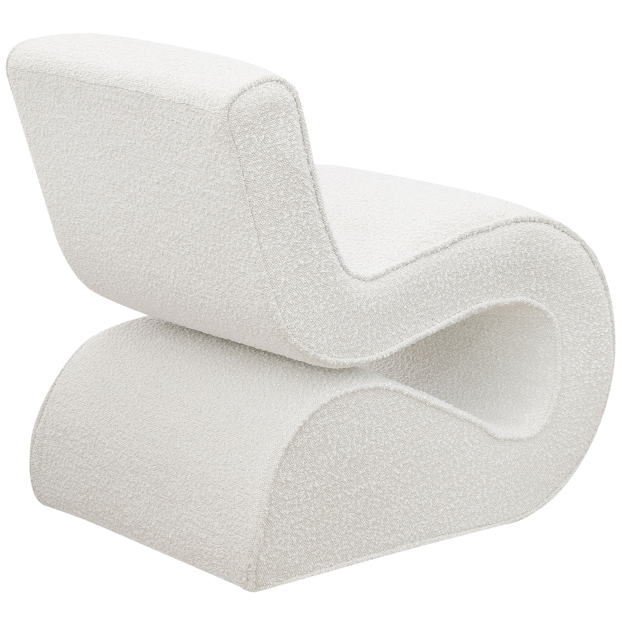 Accent Chair - Ronea Boucle Upholstered Armless Curved Accent Chair Cream