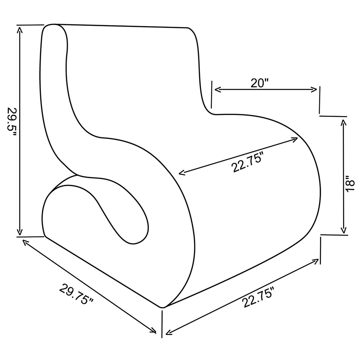 Accent Chair - Ronea Boucle Upholstered Armless Curved Accent Chair Cream