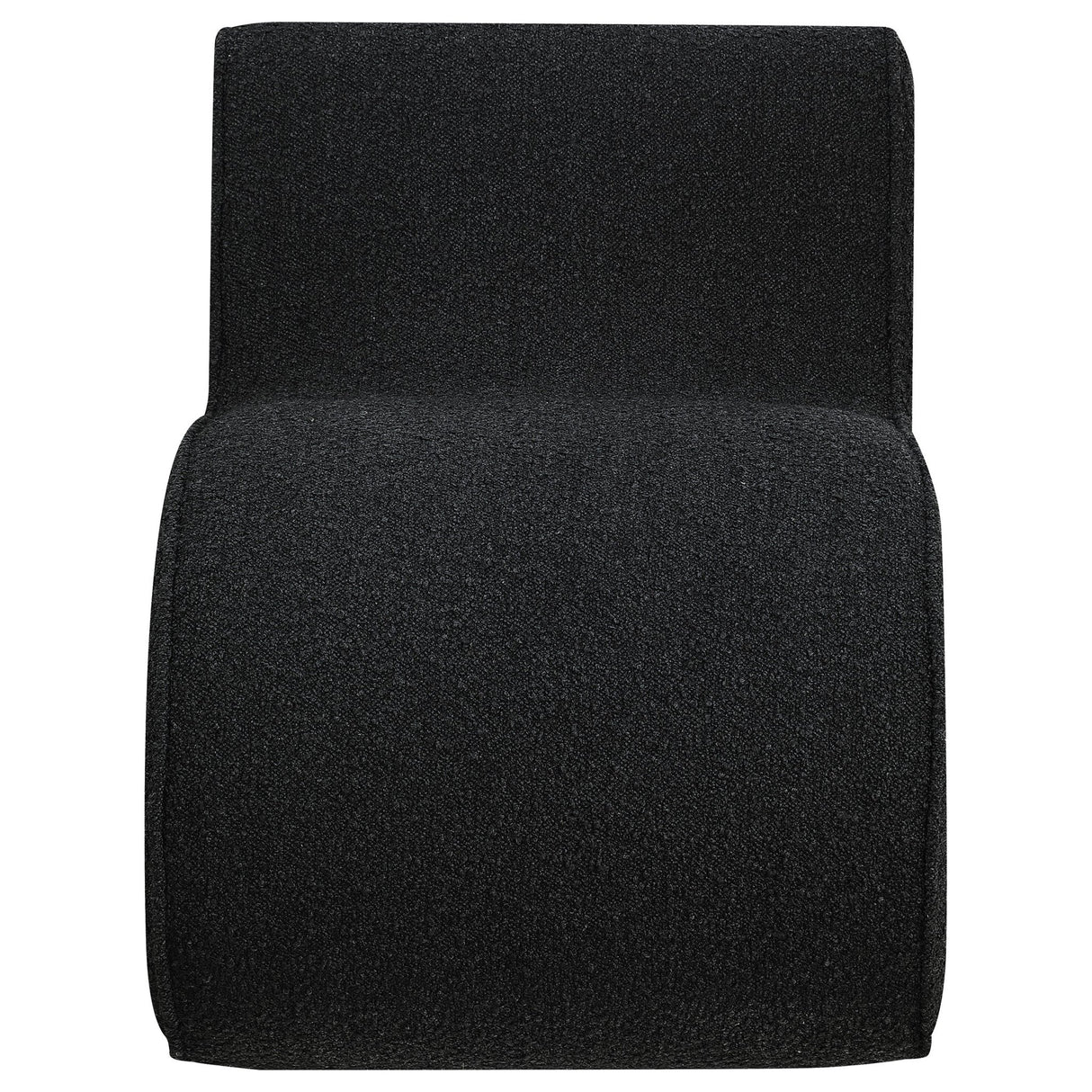 Accent Chair - Ronea Boucle Upholstered Armless Curved Accent Chair Charcoal