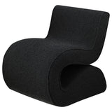 Accent Chair - Ronea Boucle Upholstered Armless Curved Accent Chair Charcoal