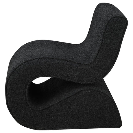 Accent Chair - Ronea Boucle Upholstered Armless Curved Accent Chair Charcoal