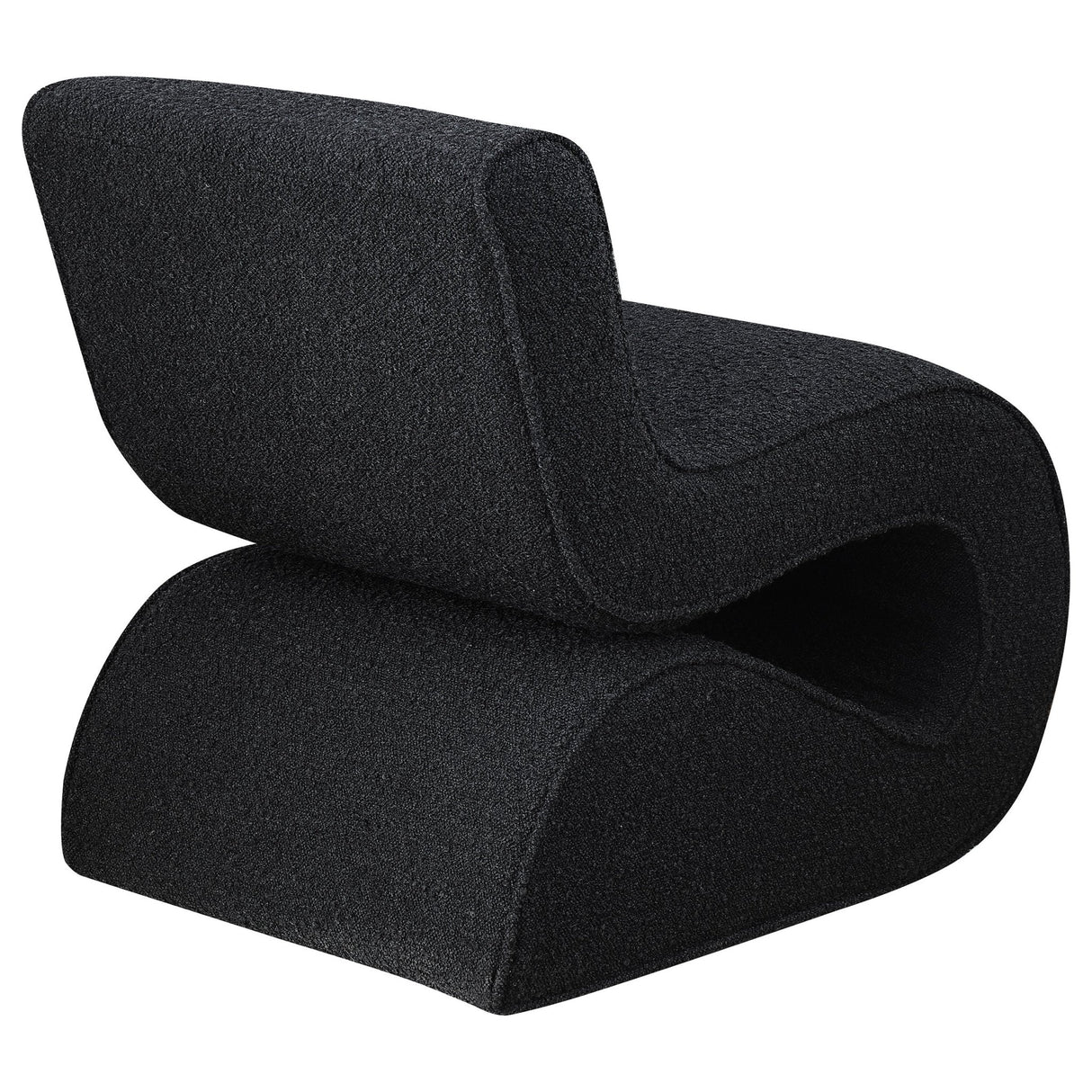 Accent Chair - Ronea Boucle Upholstered Armless Curved Accent Chair Charcoal