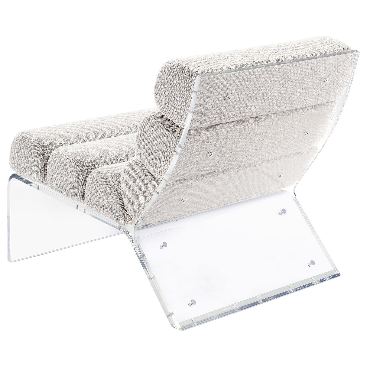 Accent Chair - Serreta Boucle Upholstered Armless Accent Chair with Clear Acrylic Frame Ivory