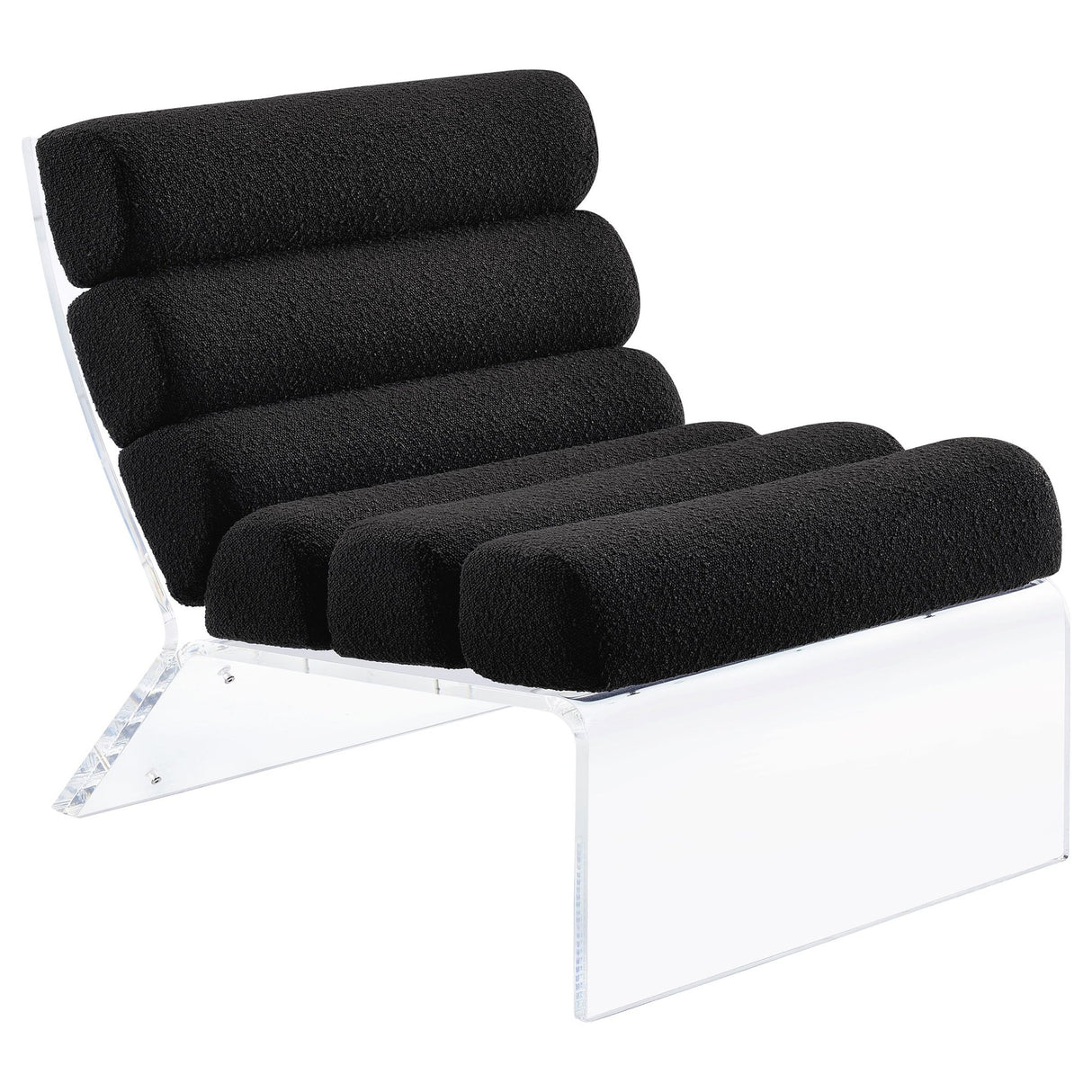 Accent Chair - Serreta Boucle Upholstered Armless Accent Chair with Clear Acrylic Frame Black - Accent Chairs - 903162 - image - 1