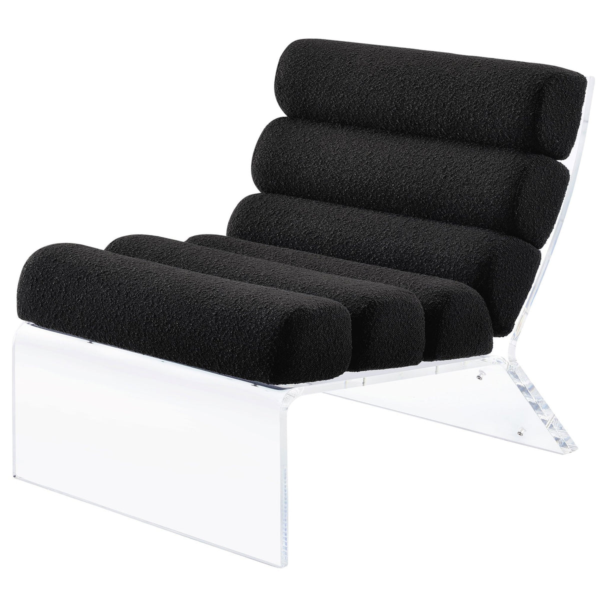 Accent Chair - Serreta Boucle Upholstered Armless Accent Chair with Clear Acrylic Frame Black - Accent Chairs - 903162 - image - 4