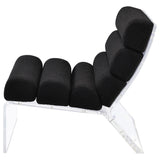 Accent Chair - Serreta Boucle Upholstered Armless Accent Chair with Clear Acrylic Frame Black - Accent Chairs - 903162 - image - 5
