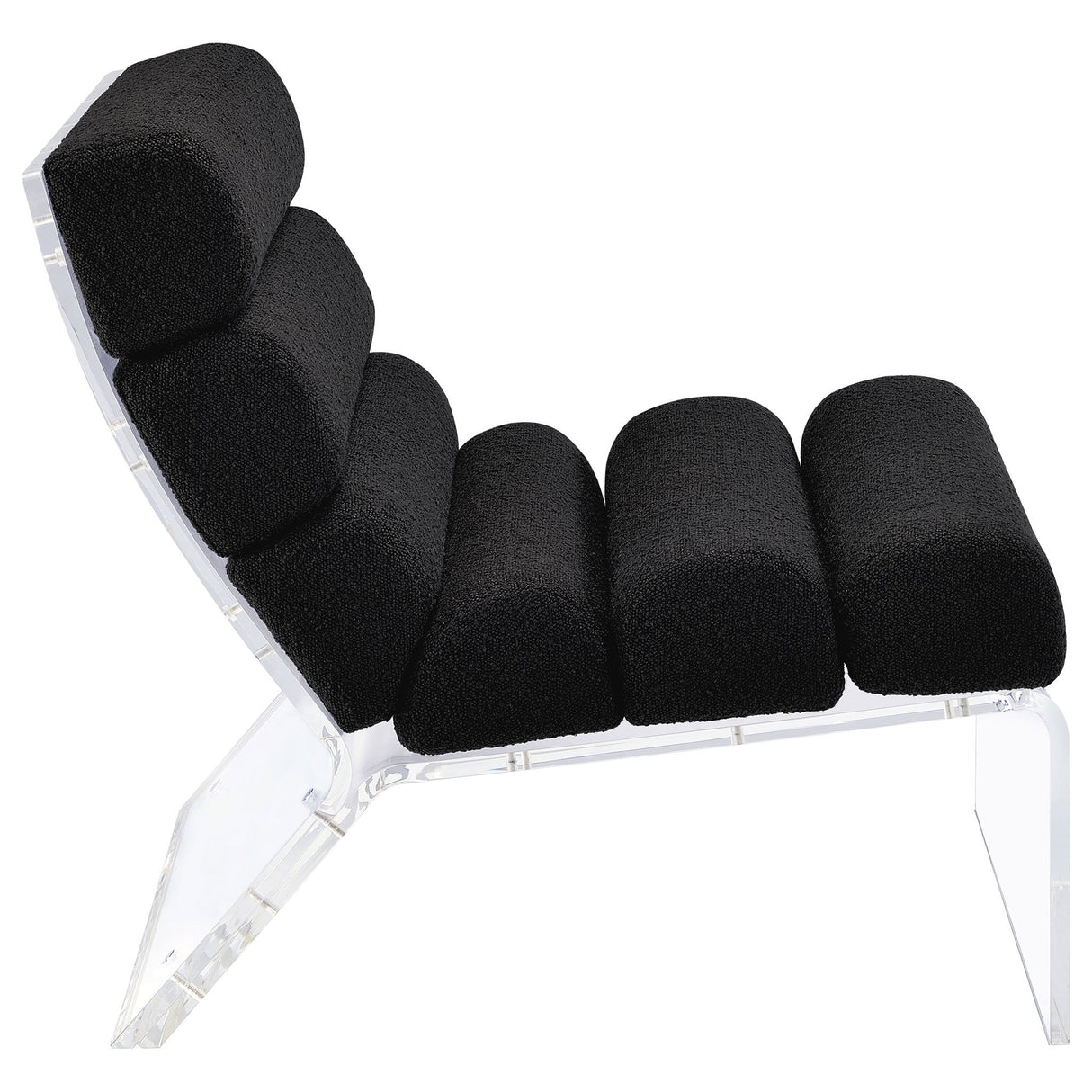 Accent Chair - Serreta Boucle Upholstered Armless Accent Chair with Clear Acrylic Frame Black - Accent Chairs - 903162 - image - 9