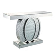 Acme - Nysa Console Table 90320 Mirrored & Faux Crystals
