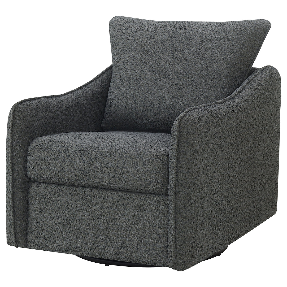 Swivel Glider Chair - Madia Boucle Upholstered Swivel Glider Chair Charcoal Grey