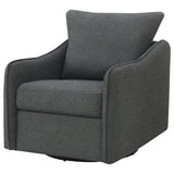 Swivel Glider Chair - Madia Boucle Upholstered Swivel Glider Chair Charcoal Grey