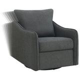 Swivel Glider Chair - Madia Boucle Upholstered Swivel Glider Chair Charcoal Grey