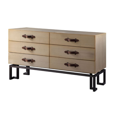 Acme - Jennavieve Console Cabinet 90346 Gold Aluminum