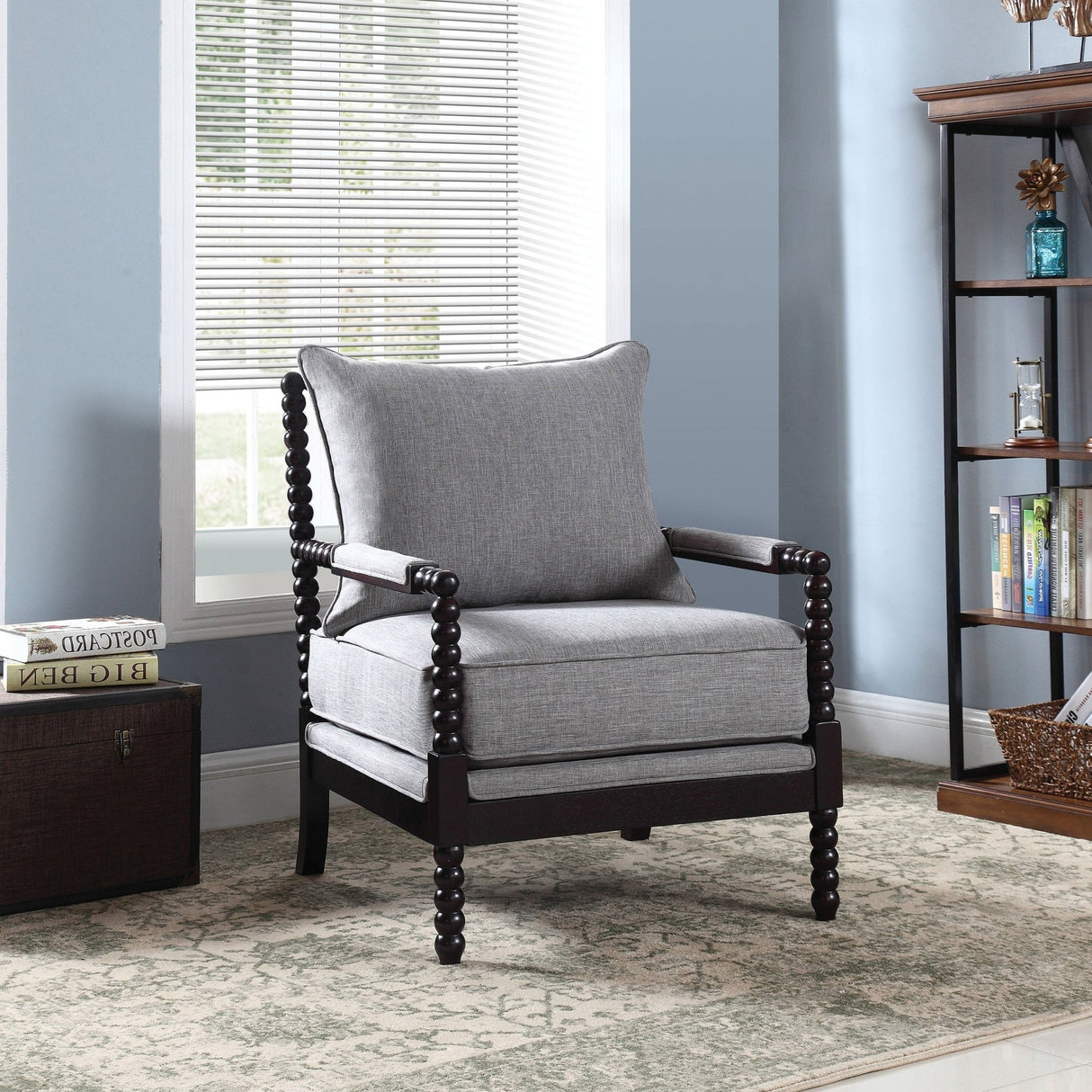 Accent Chair - Blanchett Cushion Back Accent Chair Grey and Black - Accent Chairs - 903824 - image - 2