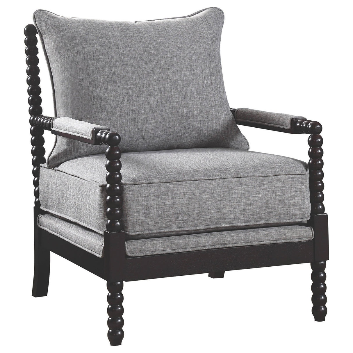 Accent Chair - Blanchett Cushion Back Accent Chair Grey and Black - Accent Chairs - 903824 - image - 1