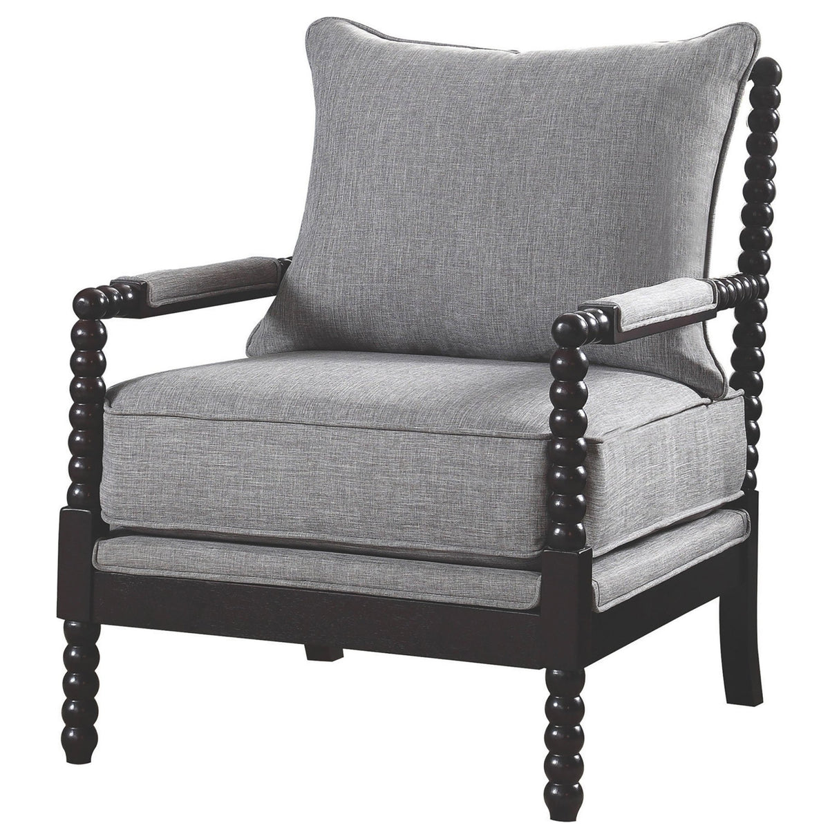 Accent Chair - Blanchett Cushion Back Accent Chair Grey and Black - Accent Chairs - 903824 - image - 4