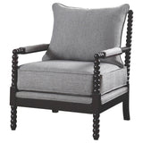 Accent Chair - Blanchett Cushion Back Accent Chair Grey and Black - Accent Chairs - 903824 - image - 4