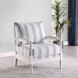 Blanchett Upholstered Accent Chair with Spindle Accent White and Navy | Coaster | Home Elegance USA