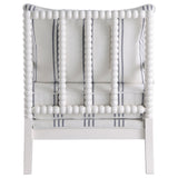 Blanchett Upholstered Accent Chair with Spindle Accent White and Navy | Coaster | Home Elegance USA