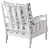 Accent Chair - Blanchett Upholstered Accent Chair with Spindle Accent White and Navy