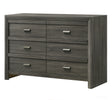 1pc Rustic Contemporary Dresser Six Storage Drawers Rustic Gray Finish Bedroom Wooden Furniture