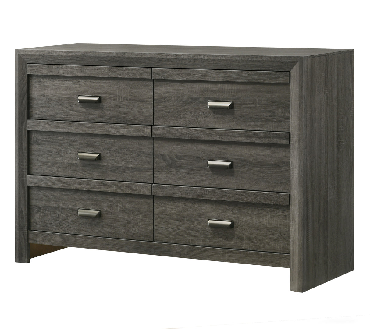 1pc Rustic Contemporary Dresser Six Storage Drawers Rustic Gray Finish Bedroom Wooden Furniture