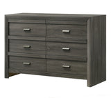 1pc Rustic Contemporary Dresser Six Storage Drawers Rustic Gray Finish Bedroom Wooden Furniture