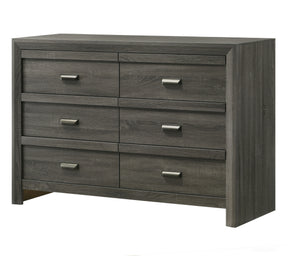 1pc Rustic Contemporary Dresser Six Storage Drawers Rustic Gray Finish Bedroom Wooden Furniture