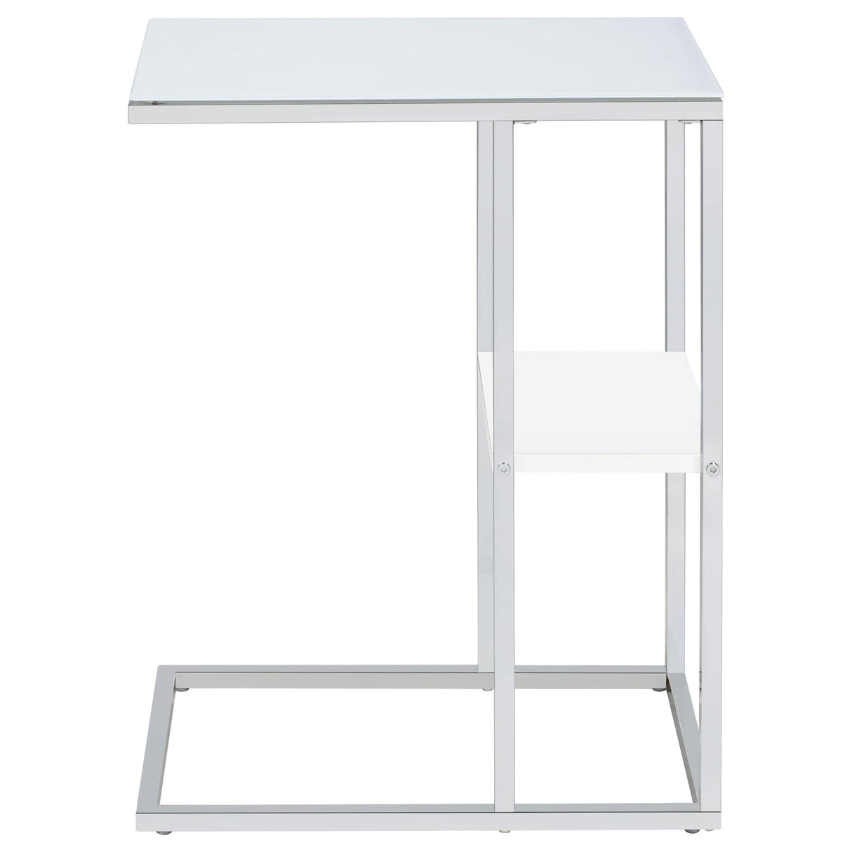 Daisy 1 - shelf Accent Table Chrome and White | Coaster - 904018 - Home Elegance USA - 5