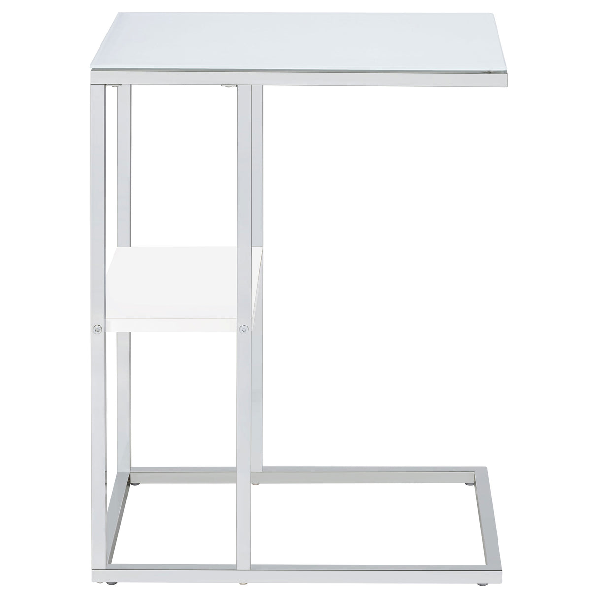 Side Table - Daisy 1-shelf Accent Table Chrome and White