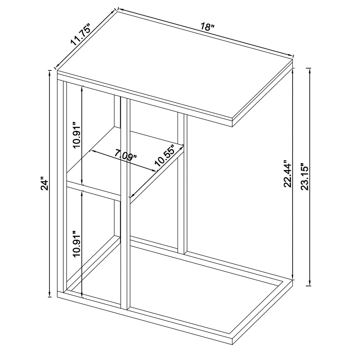 Daisy 1 - shelf Accent Table Chrome and White | Coaster - 904018 - Home Elegance USA - 8