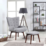 Accent Chair W/ Ottoman - Willow Upholstered Accent Chair with Ottoman Grey and Brown | Coaster | Home Elegance USA