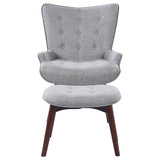 Accent Chair W/ Ottoman - Willow Upholstered Accent Chair with Ottoman Grey and Brown