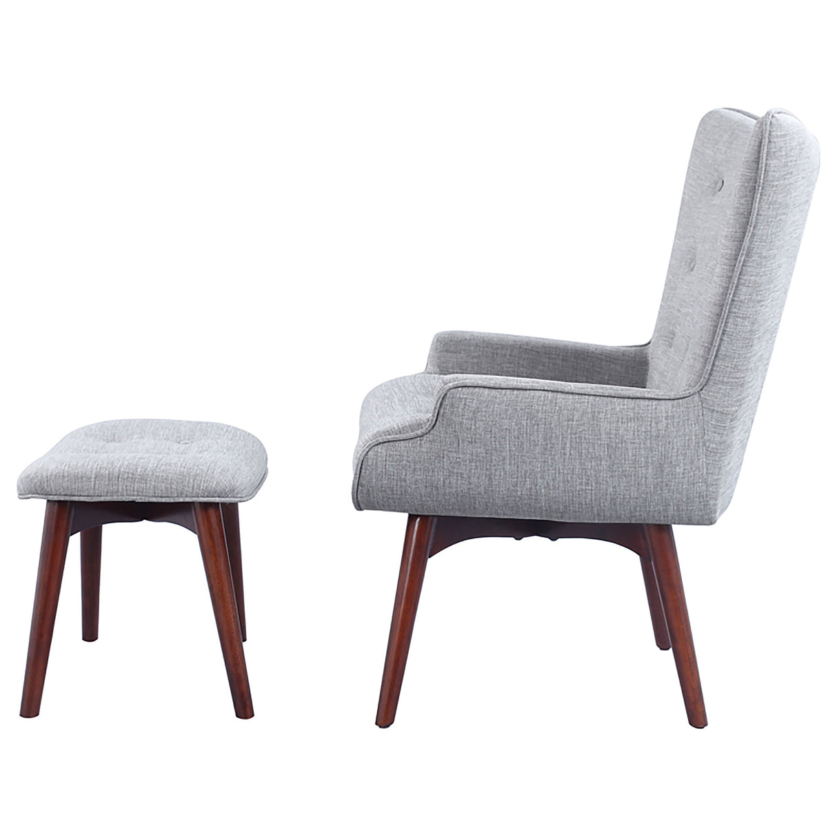 Accent Chair W/ Ottoman - Willow Upholstered Accent Chair with Ottoman Grey and Brown