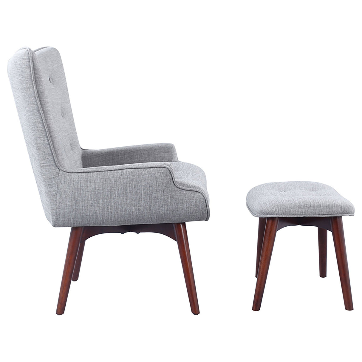 Accent Chair W/ Ottoman - Willow Upholstered Accent Chair with Ottoman Grey and Brown | Coaster | Home Elegance USA