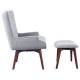 Accent Chair W/ Ottoman - Willow Upholstered Accent Chair with Ottoman Grey and Brown