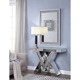 Acme - Noralie Console Table 90444 Mirrored & Faux Diamonds