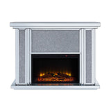 Acme - Noralie Fireplace 90457 Mirrored & Faux Diamonds