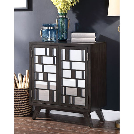 Acme - Melville Console Cabinet 90494 Dark Gray Oak Finish