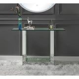 Acme - Nysa Console Table 90495 Mirrored & Faux Crystals