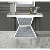 Acme - Noralie Console Table 90497 Mirrored & Faux Diamonds