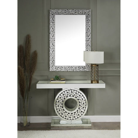 Acme - Kachina Console Table 90502 Mirrored & Faux Gems