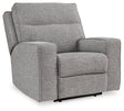 Ashley Pewter Biscoe PWR Recliner/ADJ Headrest - Textured;Nuvella¨ | Home Elegance USA
