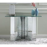 Acme - Nysa Console Table 90510 Mirrored & Faux Crystals