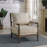 Accent Chair - Blanchett Cushion Back Accent Chair Beige and Natural - Accent Chairs - 905362 - image - 2